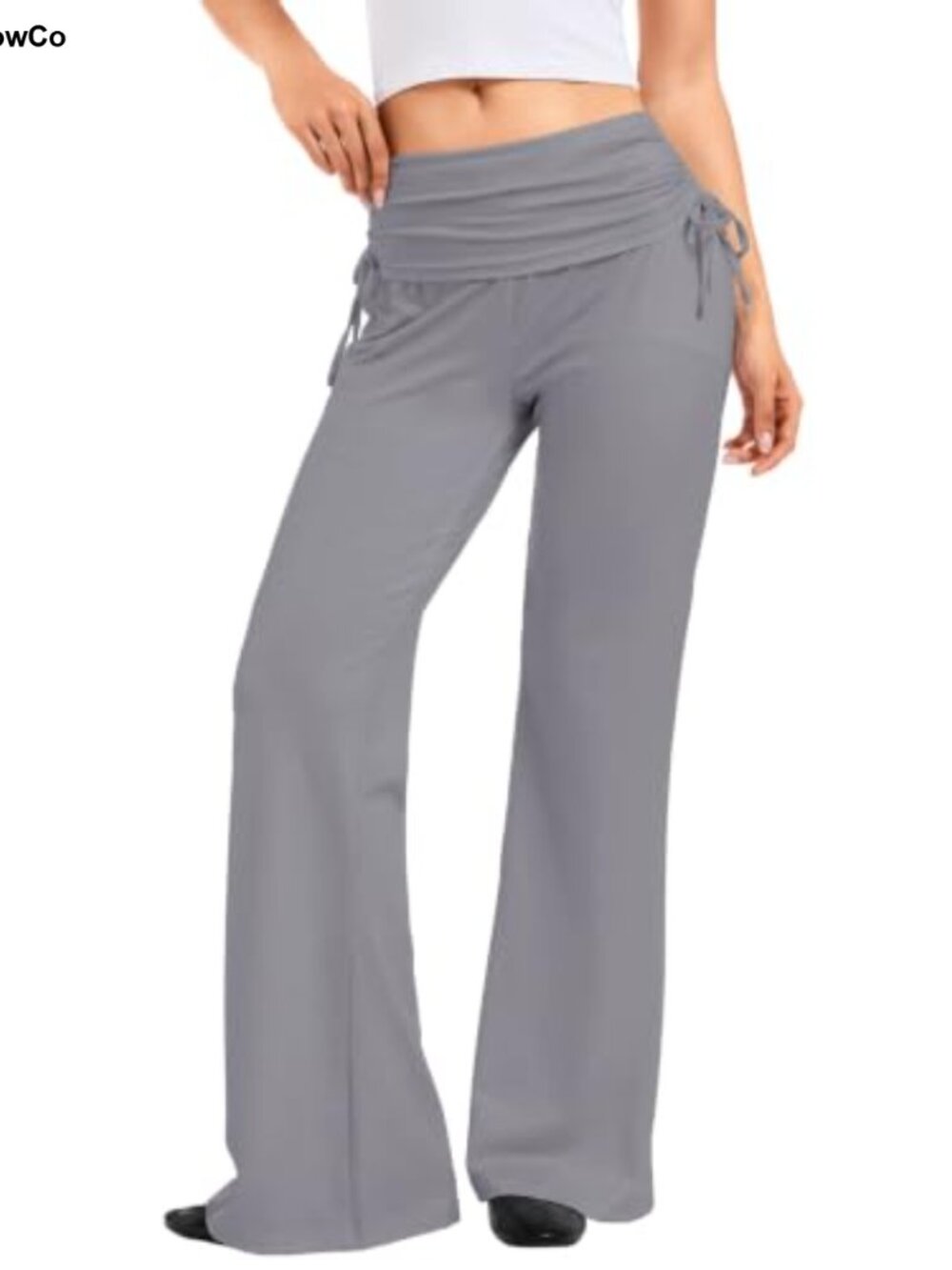 Fold Over Yoga Pants Low Rise Flared